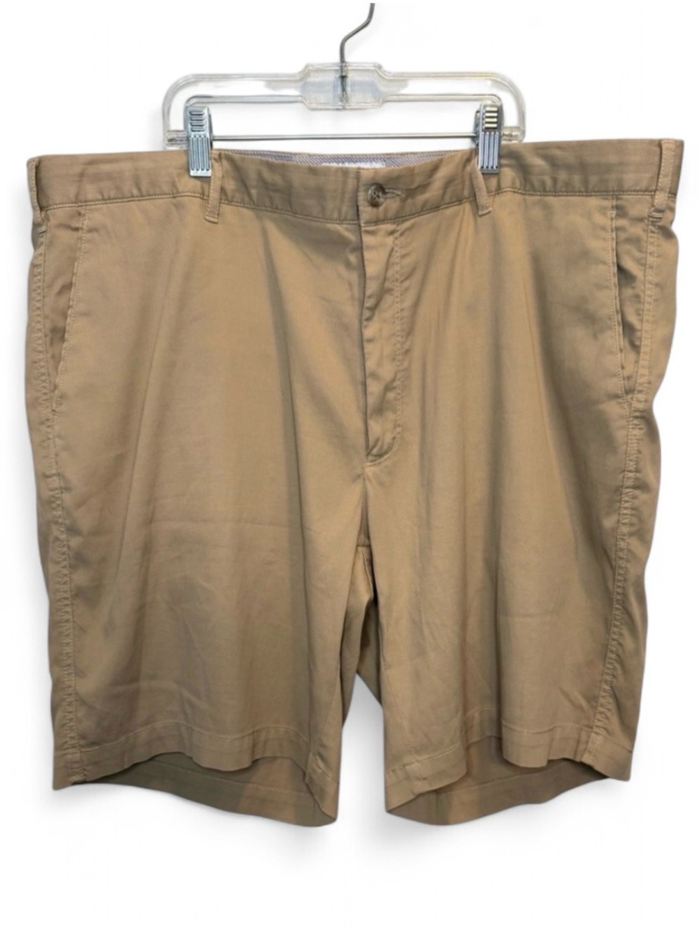 Peter Millar Crown Bedford Cotton Blend Shorts Khaki Tan 9" Inseam Size 40 Golf
